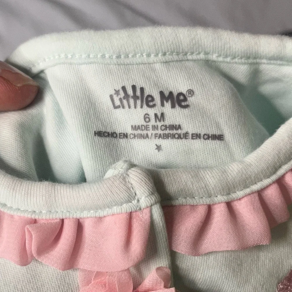 Little Me 6 Months Baby Girls Bunny Romper Hat Matching Set Easter Outfit Ruffle - Picture 10 of 13